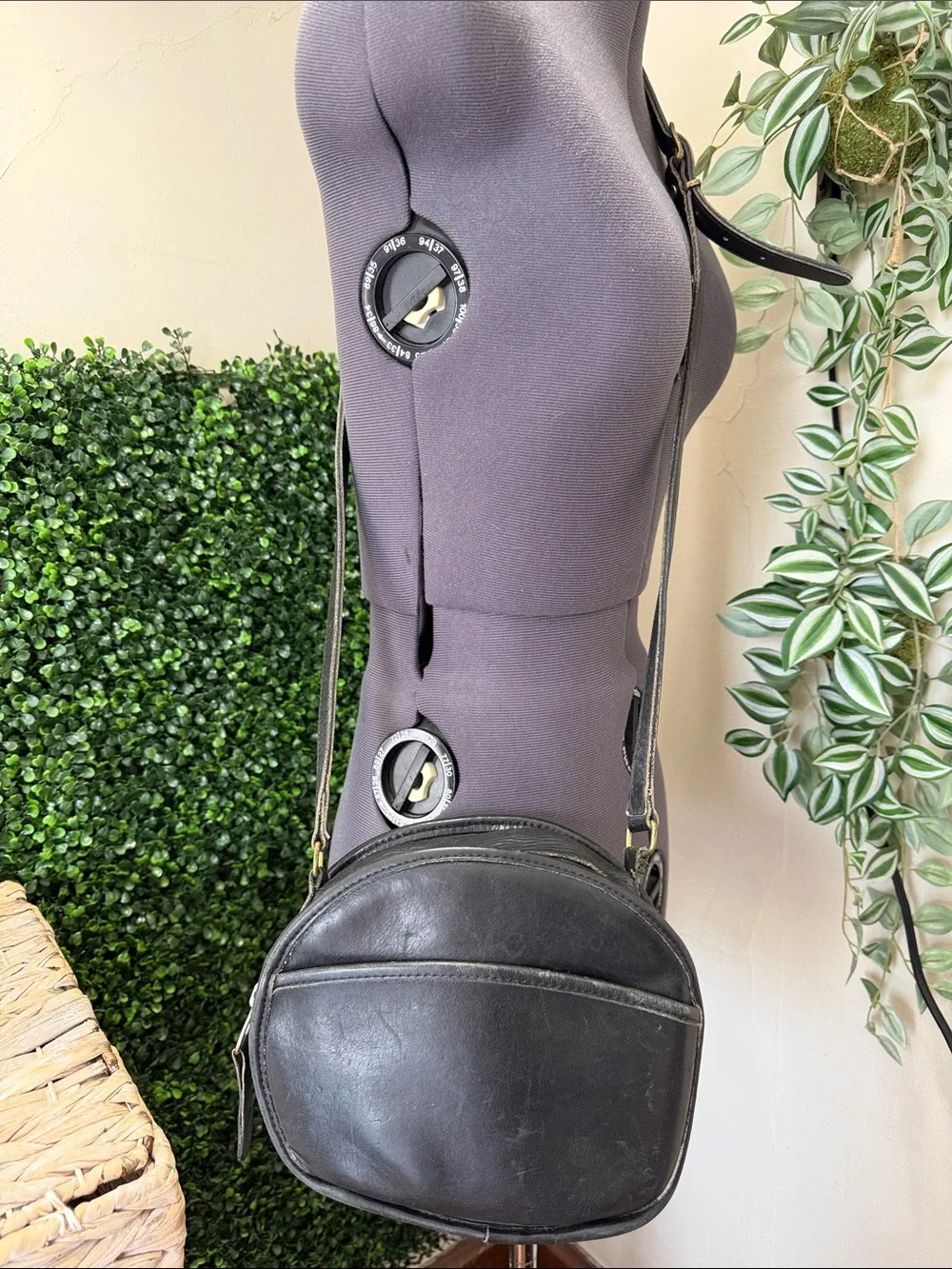 Coach Black Round Leather Crossbody Bag